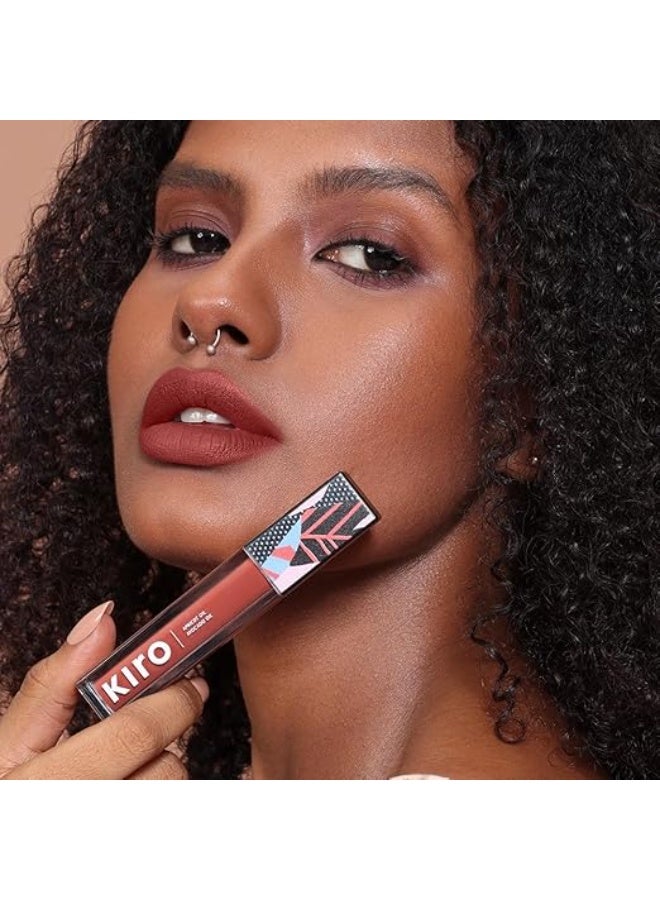 كيرو أحمر شفاه سائل غير لامع من كيرو، لون جوزة الطيب | بني شوكولاتة | مقاوم للماء | يدوم طويلاً | زيت المشمش والأفوكادو | نباتي 100% | 5 مل | خالٍ من البارابين والسموم - Image 4